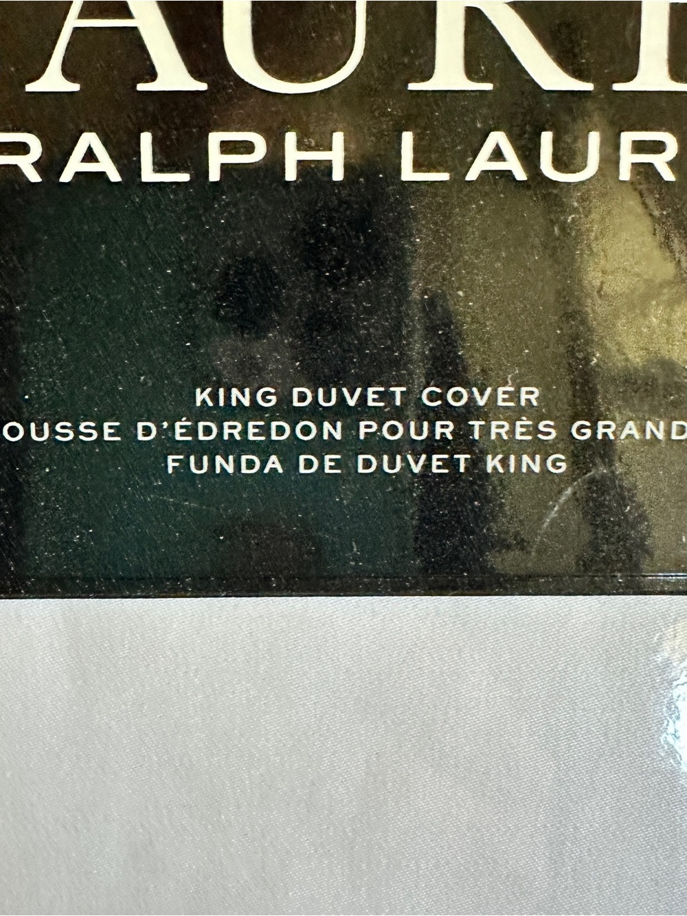 NIP Ralph Lauren Spencer King Duvet Cover White w Light Cornflower Blue Trim - Picture 10 of 11